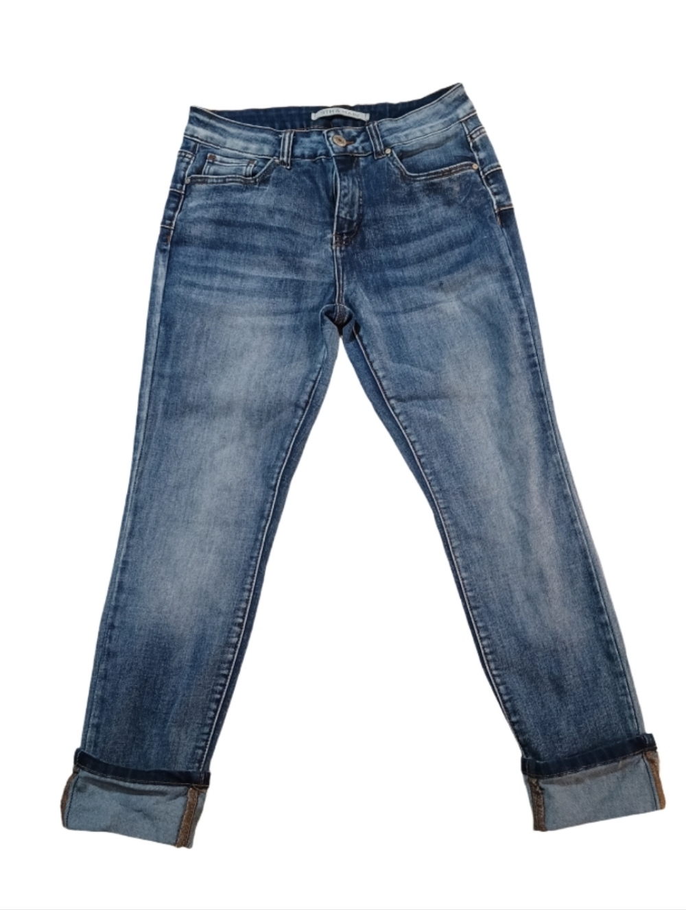 9th & Main Relaxed Boyfriend Jeans in Faded Blue